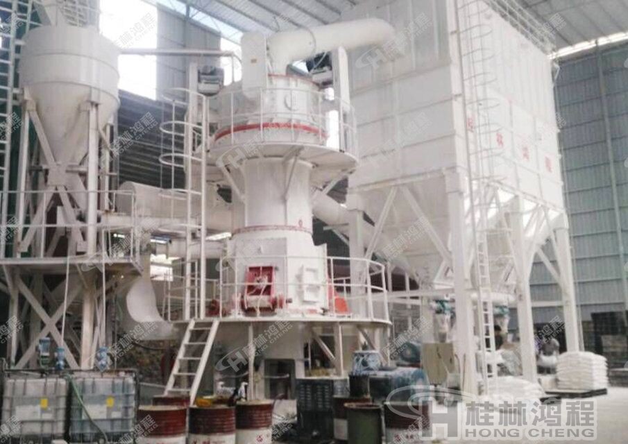 HLMX1100桂林鴻程400目大理石粉HLMX超細立磨機生產線現場